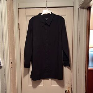 Chadwicks Women's Black Button Down Boy Friend Shirt